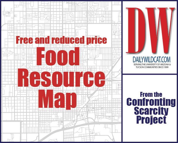 The following map has information on places where anyone in Tucson can get food for free (with a couple that are just reduced-price), be it fresh groceries or full meals.  