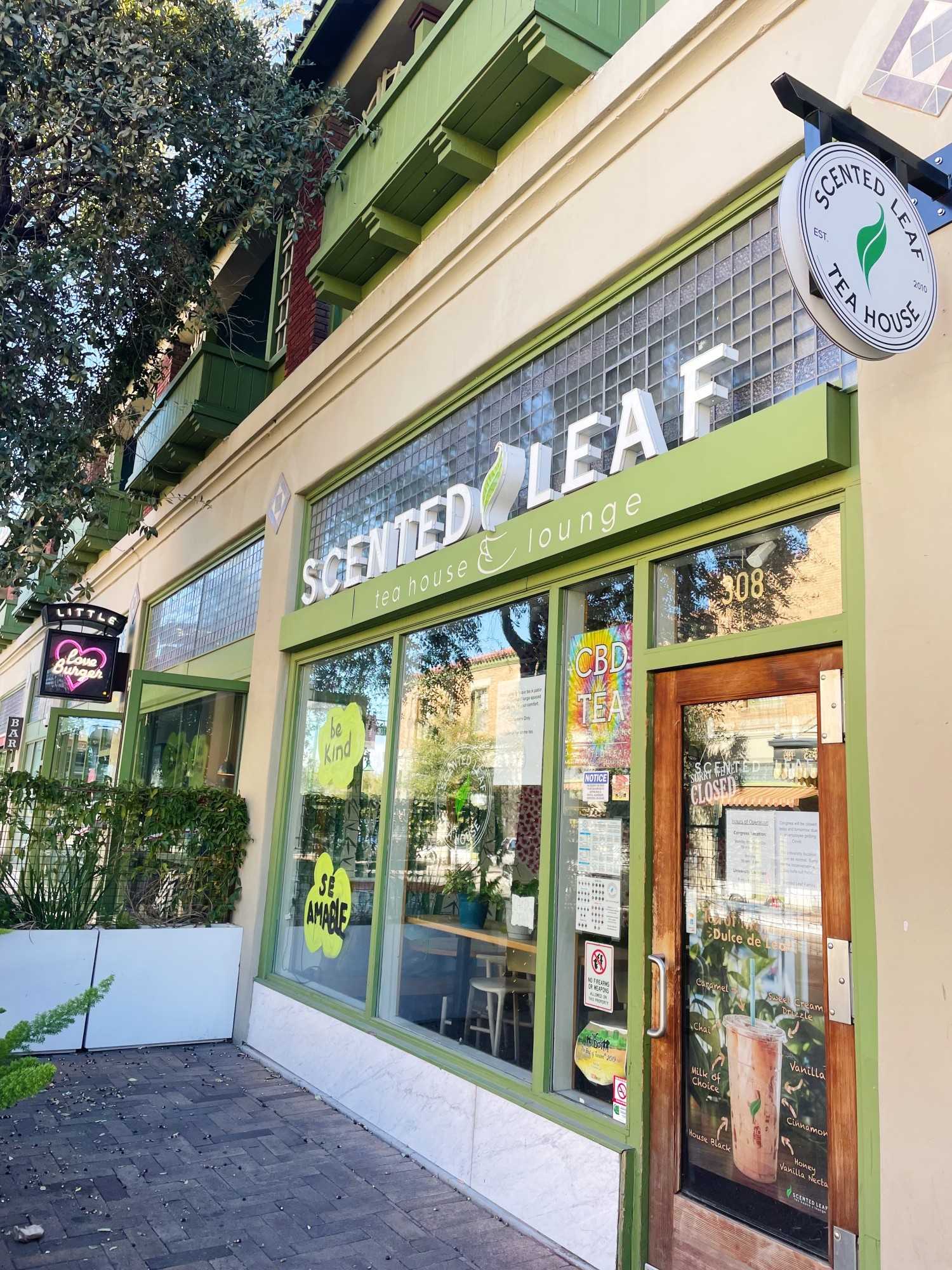 Scented Leaf is located both Downtown and on University Blvd. 