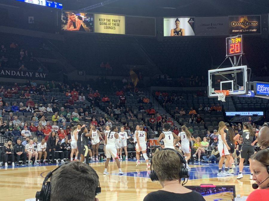 The Arizona womens basketball team played the University of Colorado Boulder in the quarterfinals of the Pac-12 Tournament in Las Vegas. Arizona would lose the game 45-43. 