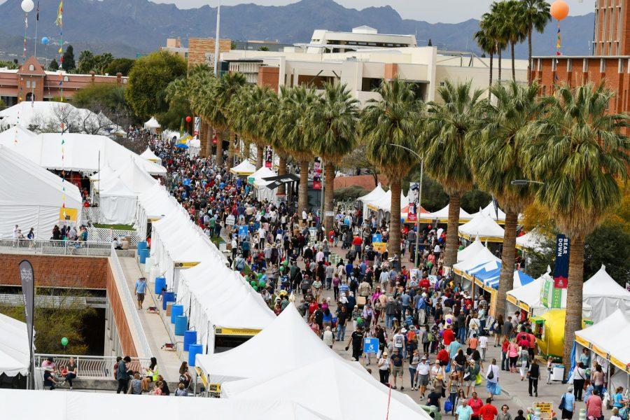 Crowds gathered at the 2019 Tucson Festival of Books on the University of Arizona Mall.  (Courtesy of James Wood)