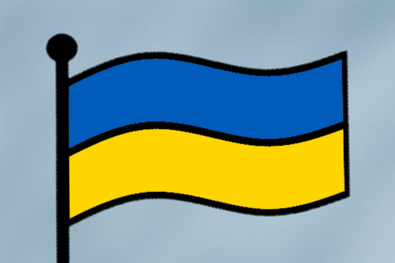 A digital illustration of the Ukrainian flag.