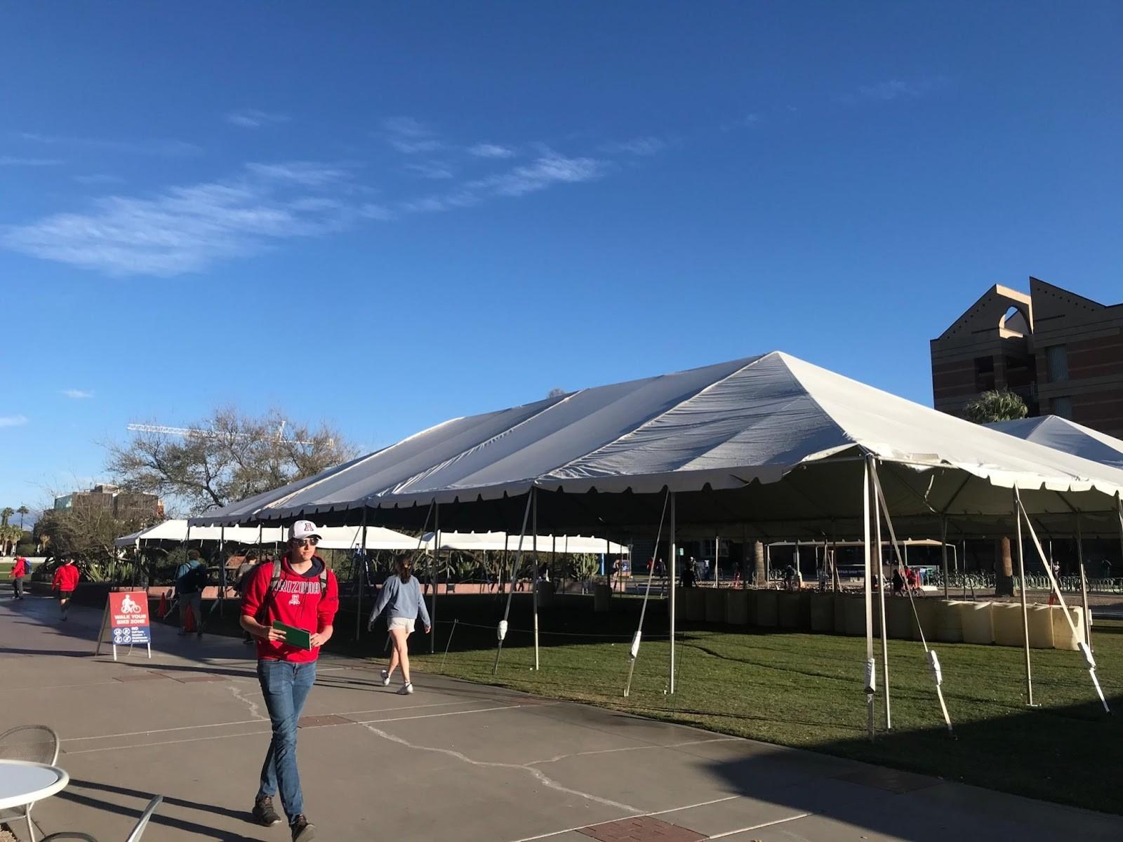 A tent set up on the UA Mall for the 2022 Tucson Festival of Books.