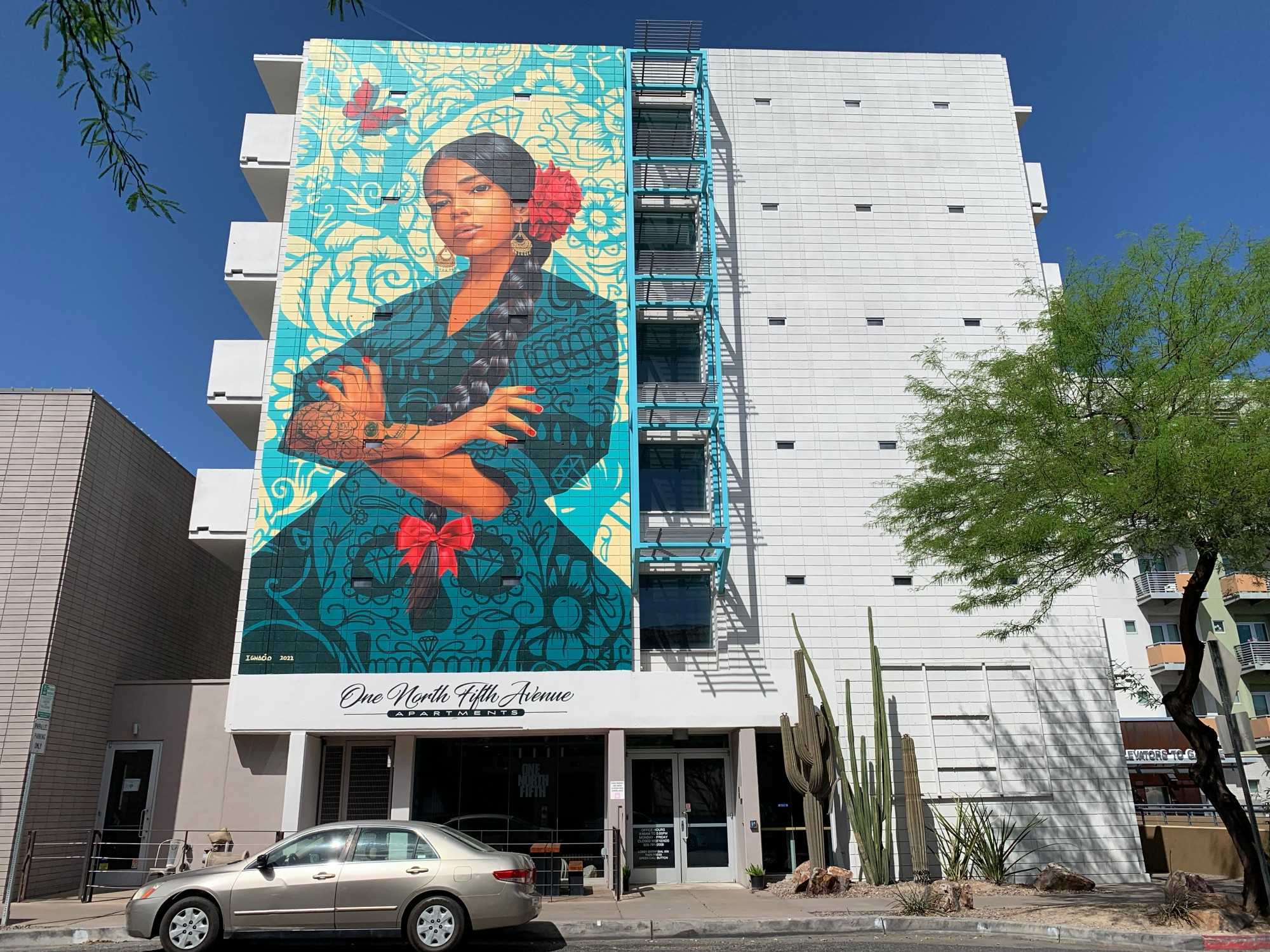 La Mujer Empoderada by Ignacio Garcia 2022 sponsored by LoveBlock Partners. 5th Street and Congress downtown Tucson, AZ. (Photograph by Lizette Arias)