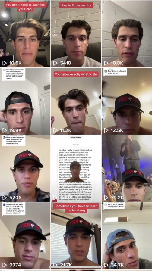 <p>A collage of screenshots from Lukas Pakter's TikTok. </p>