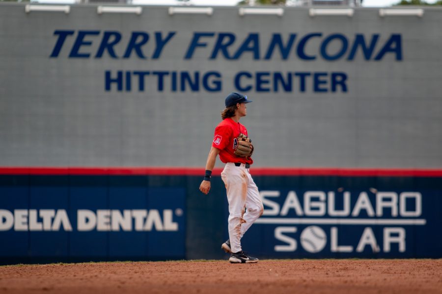 Nik McClaughry (11) plays shortstop in a game against Pima Community College on Oct. 15 at Hi Corbett Field. The Wildcats would go on to win the game 5-0.