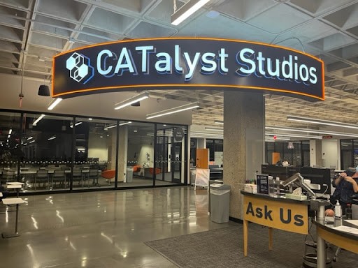 CATalyst Studios is a collaborative learning space used for academic and nonacademic purposes.