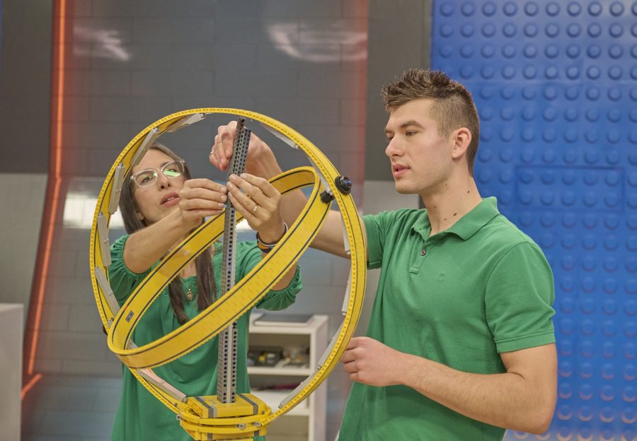 LEGO MASTERS: Liam Norris and his mother Emily work together to build a structure in the “Ready to Launch” season three premiere episode of LEGO MASTERS airing Wednesday, Sept. 21 (9:00-10:00 PM ET/PT) on FOX. ©2022 FOX MEDIA LLC. CR: Tom Griscom/FOX