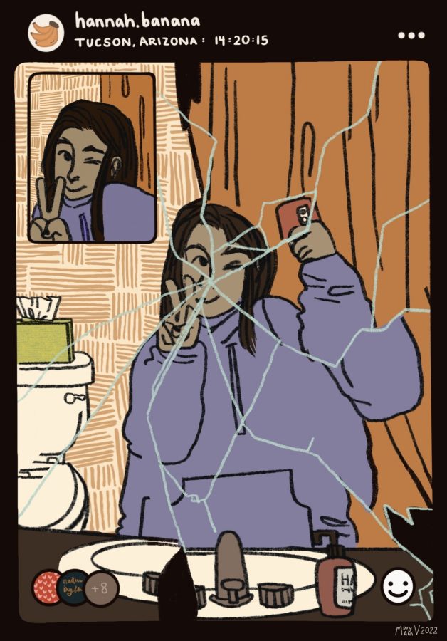 An image of a BeReal user taking a photo in her bathroom mirror. Image by Mary Ann Vagnerova.
