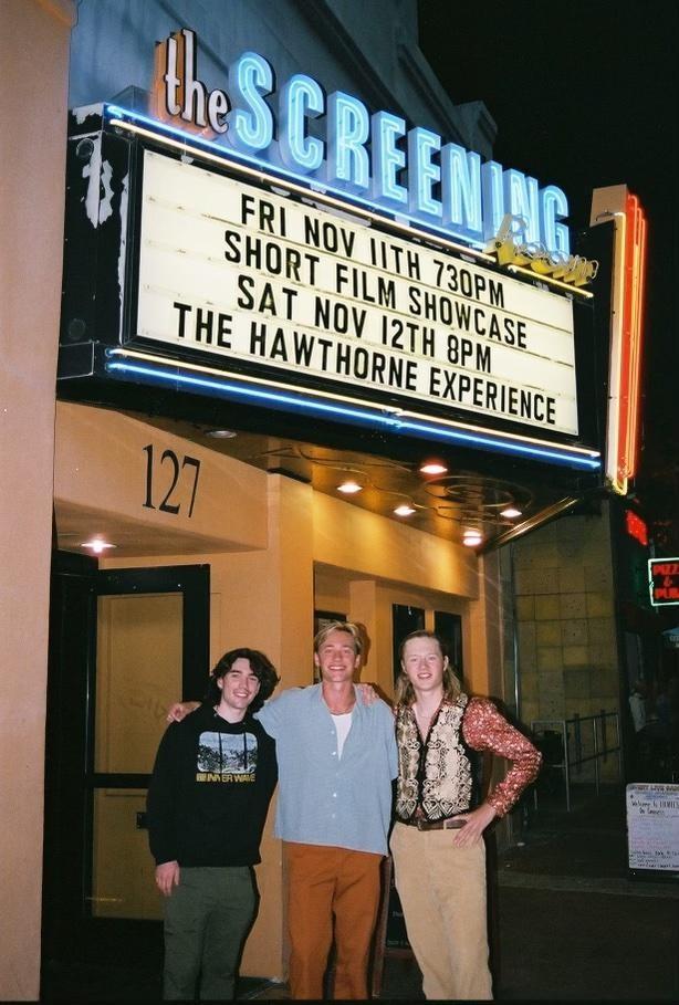 Seeing their band name on the marquee out front of The Screening Room meant a lot to the budding band. Photo courtesy of Hayden Sloan.
