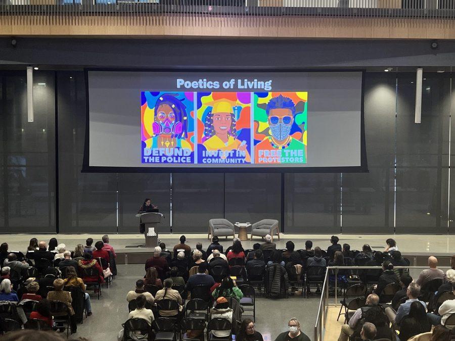 The 2022-23 Black Faculty Speaker Series brought in keynote speaker and Princeton University professor, Ruha Benjamin on Wednesday, Jan. 25 to discuss her newest book “Viral Justice: How We Grow the World We Want.” (Photo by Chloe Hiller)