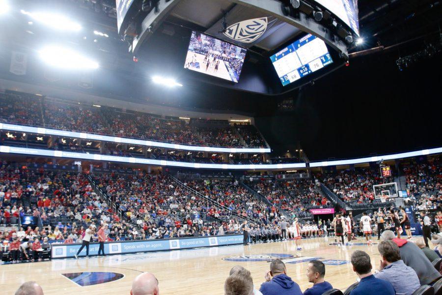 Arizona mens basketball faced off against Stanford University on March 9 at T-Mobile Arena in the quarterfinals of the Pac-12 Tournament. 