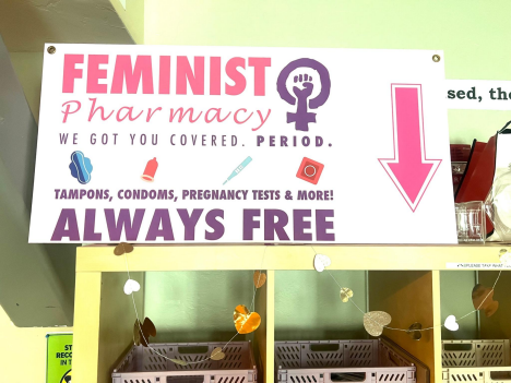 The Women and Gender Resource Centers “Feminist Pharmacy” at the University of Arizona offers period products such as tampons and pads, as well as sexual health items such as condoms, dental dams and pregnancy tests. (Photo by Elliana Deibert)