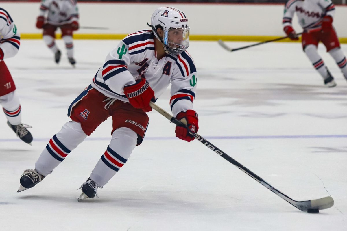 Tyler Shetland makes a push against San Diego State in Tucson Arena on Sept. 26. Shetland enters his senior year.