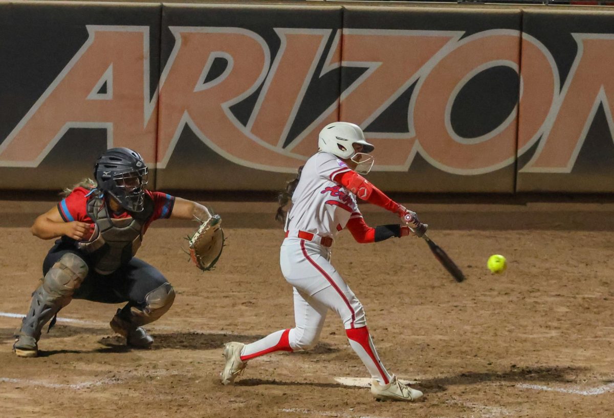 The University of Arizona softball team plays their first fall game of the season against Arizona Western on Oct. 18. The game was played at Hillenbrand Stadium.