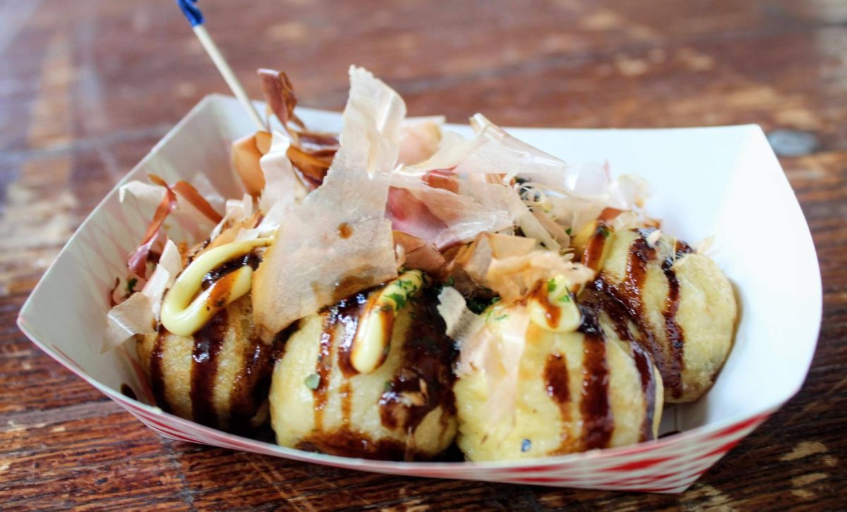 A dish called Takoyaki from the food truck Takoyaki Balls at the Tucson Meet Yourself festival, on Oct. 17. The truck was serving customers traditional Japanese cuisine. 

