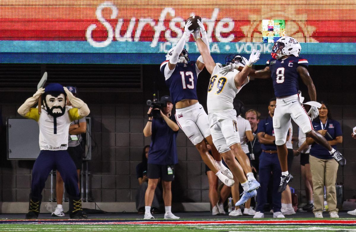 Cam Chapa breaks up a pass against NAU at Casino Del Sol Stadium on Sept. 5.