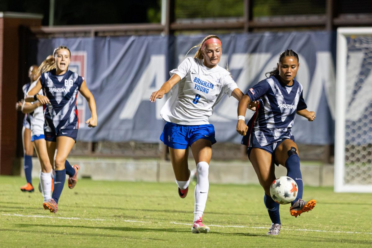 Zoe Mendiola makes a pass against BYU on Sept. 18 at Mulcahy Stadium.