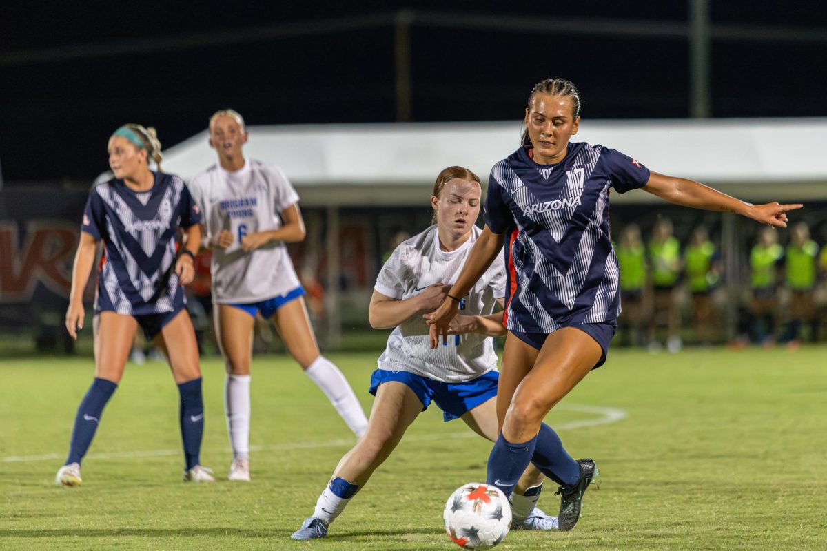 Mireya Stephenson gets ready to pass against BYU on Sept. 18 at Mulcahy Stadium.