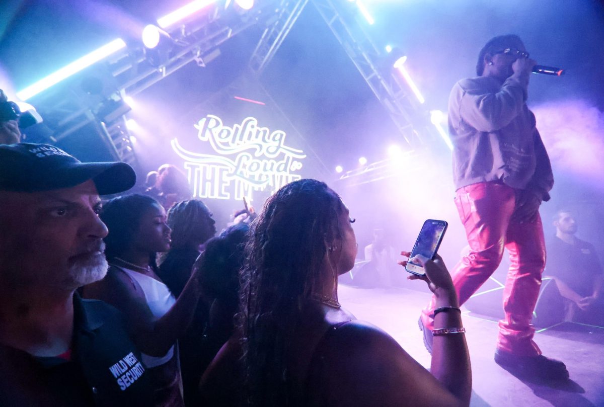 Fans and security pack all the way up to the stage at the Rolling Loud One Big College Tour on Sept. 24.